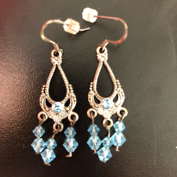 Blue Crystal Earings - Picture 2 of 3